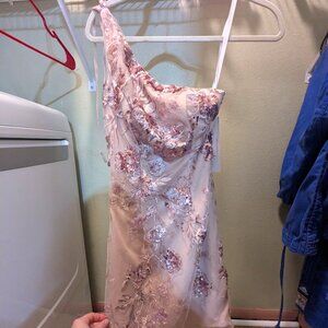 PromGirl One-Shoulder Short Sequin Prom Dress